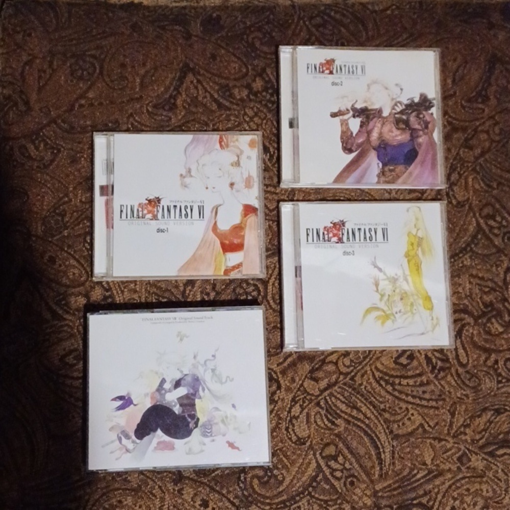 Final Fantasy VI original sound version disks 1 2 3 plus sound track 3 disks